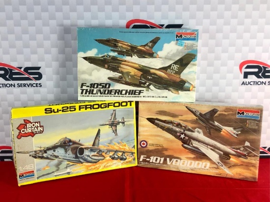 (3) Monogram 1:48 Scale Model Planes