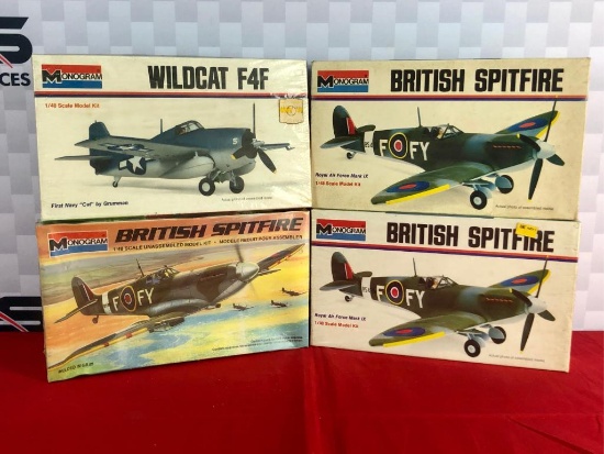 (4) Monogram 1:48 Scale Model Planes