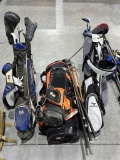Assorted Golf Clubs & Golf Bags