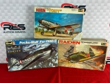 (3) Revell 1:32 Scale Model Planes