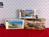 (3) Airfix 1:72 Scale Model Planes