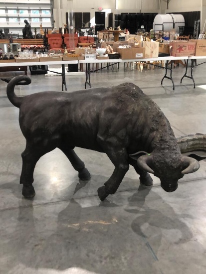 5' Bronze Bull Buffalo Statue
