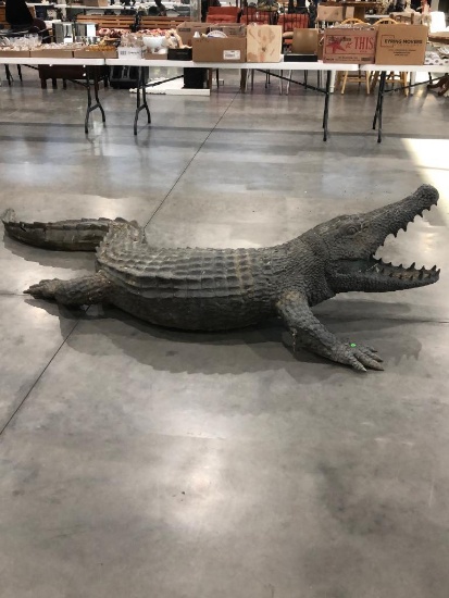 9' Bronze Alligator Fountain Statue