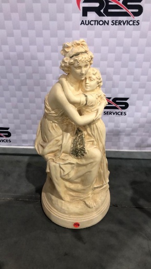 22" Ceramic Man Embracing Women Statue