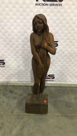 27" Wooden Lady Sculpture