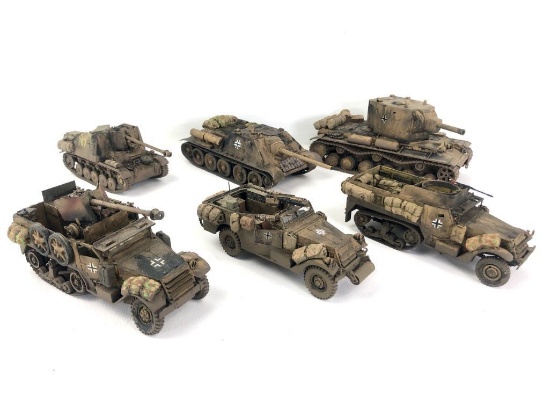 (6) Plastic WWII Era Military Tank Models