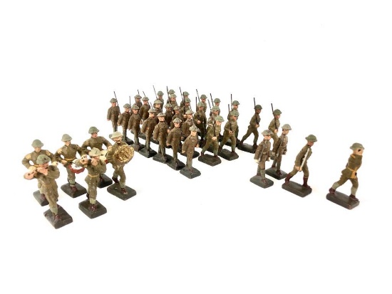 (37) 2.5" Lineol Pre WWII Composition Hand Painted Soldiers