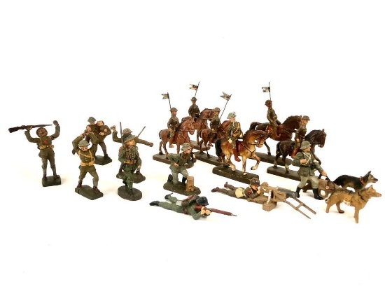 Assorted Eastolin/Lineol Pre WWII Composition Hand Painted Soldiers