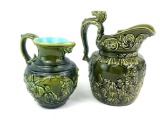 Majolica 43 Pitcher, Wood Pitcher