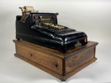 Burroughs Adding Machine w/ Indiana Oak Cash Drawer