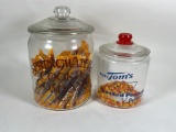 Toms Toaster Peanut & Spring Water Cookie Co Glass Jars