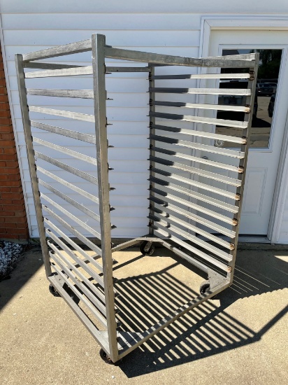 44"x44" Stainless Steel Rolling Oven Truck