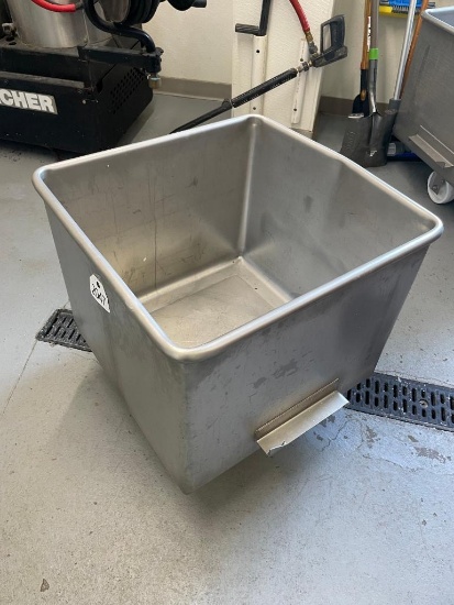 25"x25" Rolling Stainless Tub
