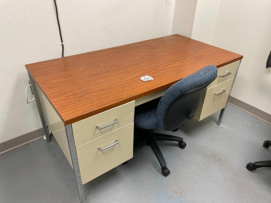 60"x30" Metal Desk & Office Chair