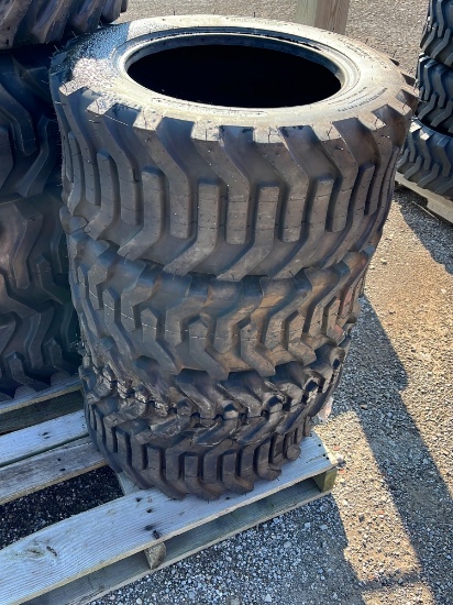 "ABSOLUTE" (4) 27x10.50-15 Skid Loader Tires