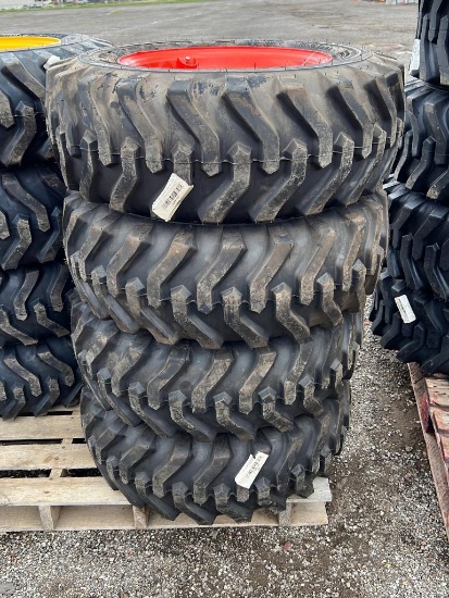 "ABSOLUTE" (4) Unused 10"-16.5" Tires/Wheels For Bobcat