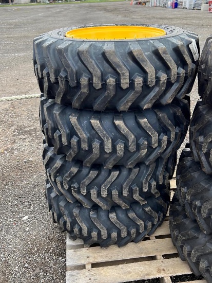 "ABSOLUTE" (4) Unused 10"-16.5" Tires/Wheels For NH/JD/CAT