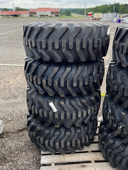 "ABSOLUTE" (4) Unused 12"-16.5" Tires/Wheels For Bobcat