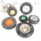 (7) Vintage Tire Shaped Ashtrays And Clocks