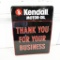 Kendall Motor Oil Thank You For Your Business Single-Sided Embossed Tin Sign