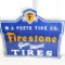 Firestone Tires Double-Sided Porcelain Garage Sign