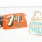 Reproduction 7-Up Tin Flange Sign And A Reproduction Tin Milk Sign