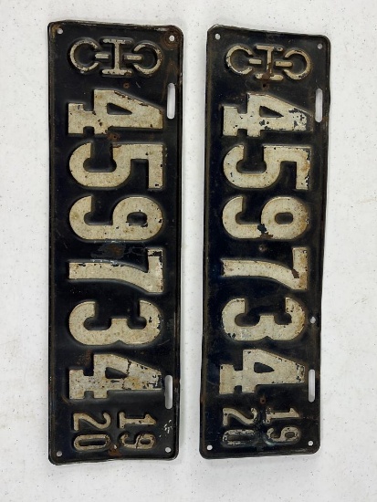 (2) 1920 Ohio License Plates