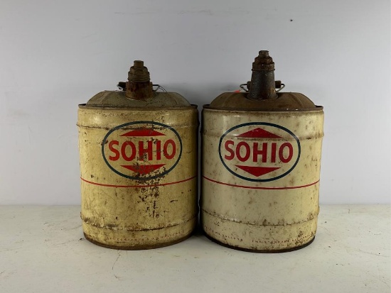 (2) 5Gal SOHIO Oil Cans