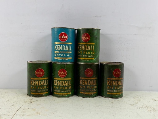 (6) Kendall 1Qt Oil Cans