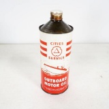 1950's Cities Service Outboard Motor Oil Can