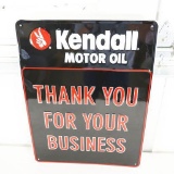 Kendall Motor Oil Thank You For Your Business Single-Sided Embossed Tin Sign