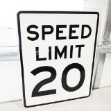 Speed Limit 20 Metal Highway Road Sign