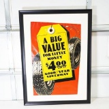 1930s Goodyear Speedway $4.00 Tires Framed Service Station Poster