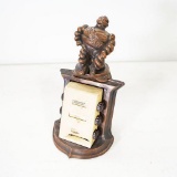 1930s Michelin Tires Bronze Desk Calendar w/ Michelin Man