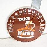 1960s Hires Root Beer Dial Thermometer With Mug Artwork