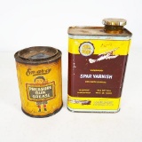 Enarco Pressure Grease Can And 1930s Spar Varnish Tin