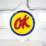 1960s Chevrolet OK Used Cars Single-Sided Plastic Sign
