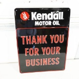 Kendall Motor Oil Thank You For Your Business Single-Sided Embossed Tin Sign