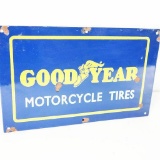Goodyear Motorcycle Tires Single-Sided Porcelain Sign