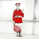 Hood Tire Dealer Single-Sided Die-Cut Tin Sign