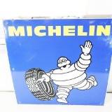 Vintage Michelin Tires Single-Sided Porcelain Garage Sign