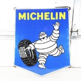 1950s Michelin Tires Shield-Shaped Porcelain Garage Sign