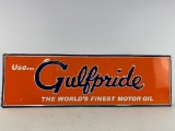 13''x42'' Tin Gulfpride Motor Oil Sign