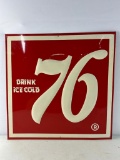 17.5''x17.5'' Drink Ice Cold 76 Tin Sign