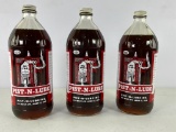 (3) Pist-N-Lube Quart Oil Bottles