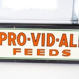 1930s Pro-Vid-All Feeds Single-Sided Wood-Framed Tin Sign