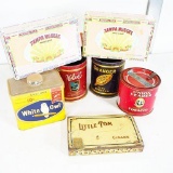 (7) Antique Tobacco Tins And Cigar Boxes