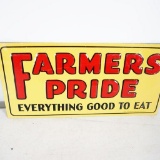 1930s Farmers Pride Single-Sided Embossed Tin Sign