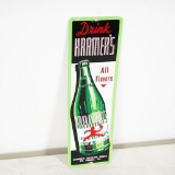 NOS 1940s Kramer's Soda Single-Sided Tin Push Plate Sign