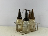 (4) Glass Bottles w/ Carrier